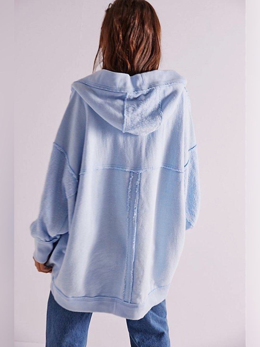 We The Free Forever Yours Cardi Size Small in Baby Blue Eyes Cardigan Hooded - Picture 2 of 8